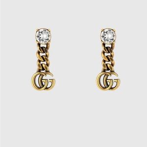 CRYSTAL DOUBLE G EARRINGS